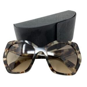 Prada SPR16R Large Womens Sunglasses Gray Tortoise Shell With Case